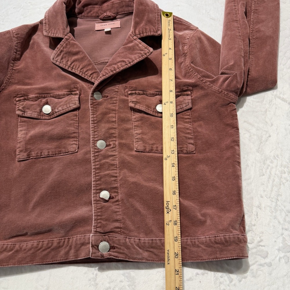 Dear John Dusty‎ Rose Corduroy Jacket Stretch Fitted Indie Western Chic Size L - Picture 8 of 9